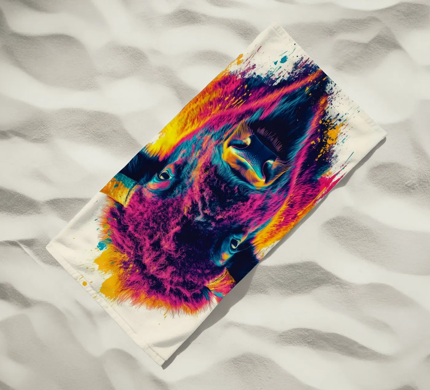 Bison serviette de plage de Lionmixart