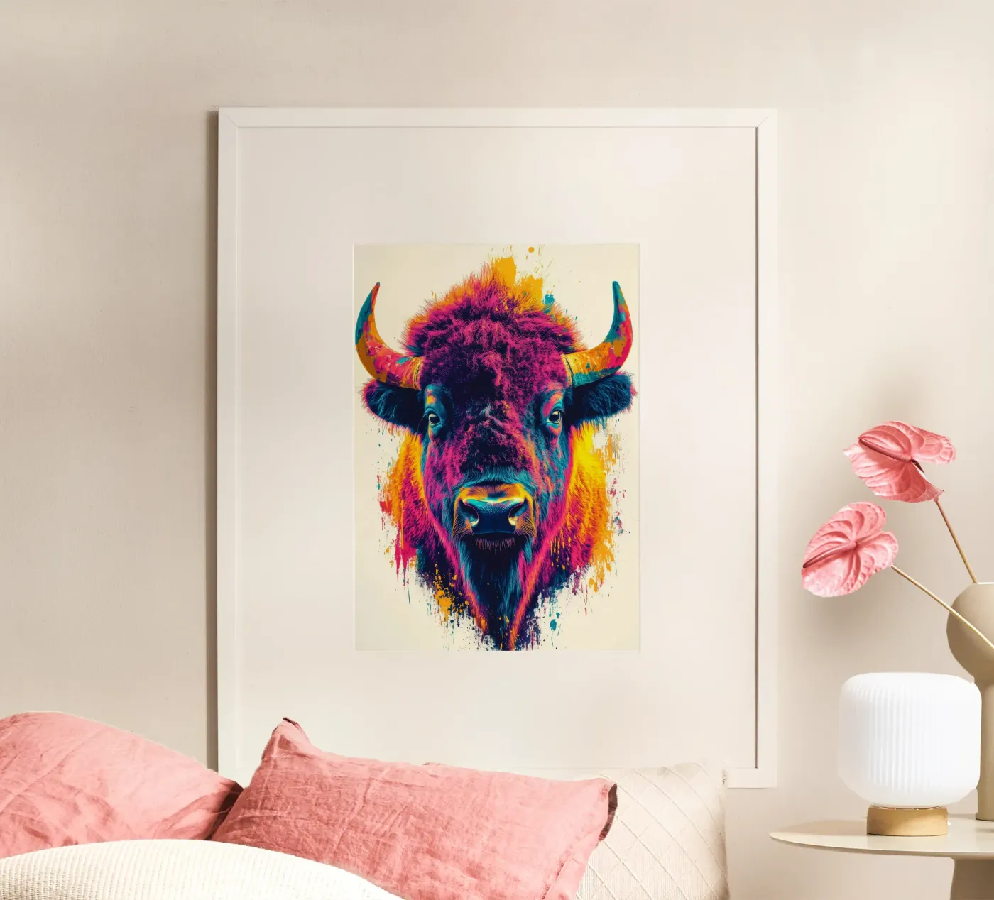 Bison poster by Lionmixart