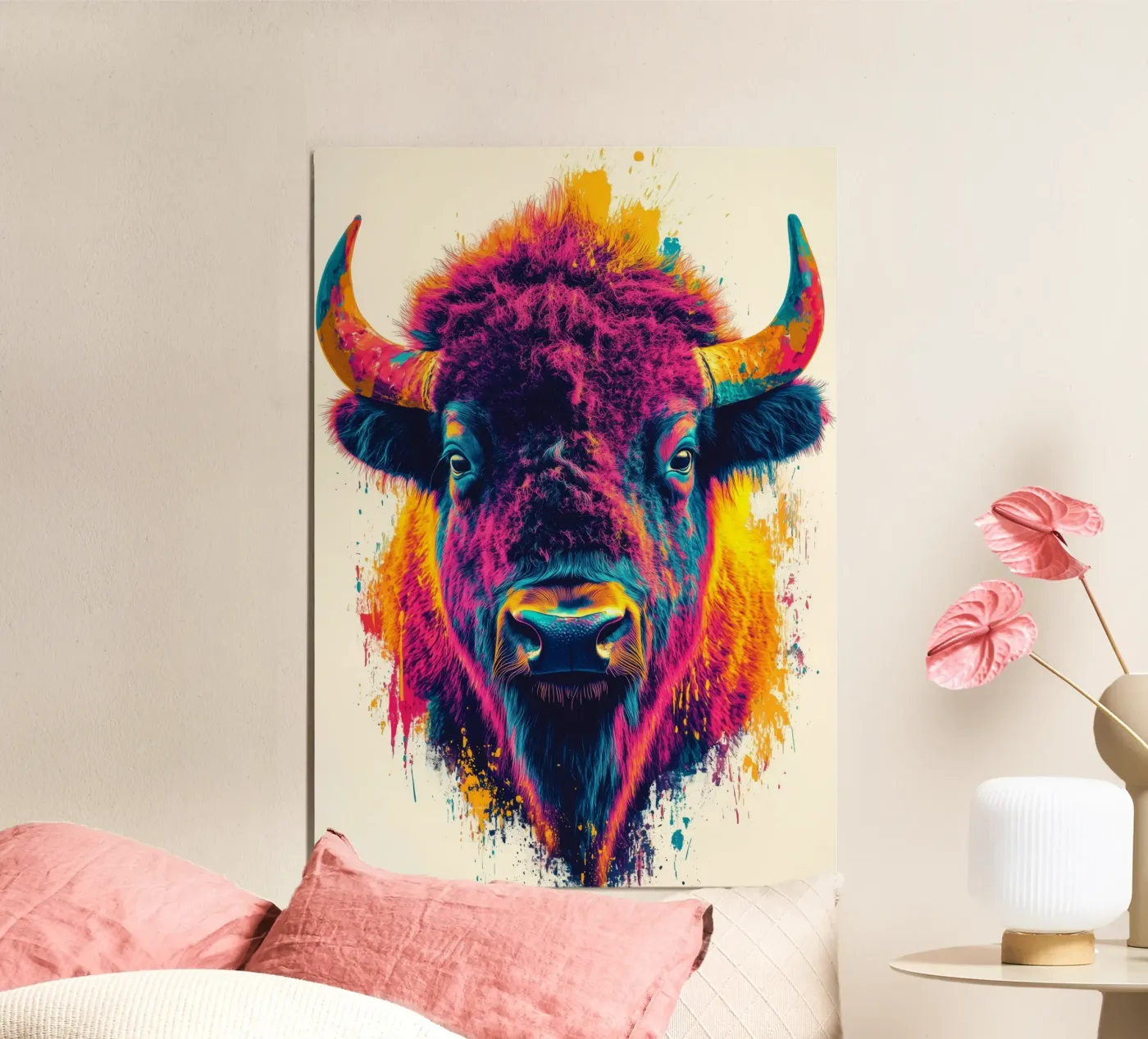 Bison poster by Lionmixart