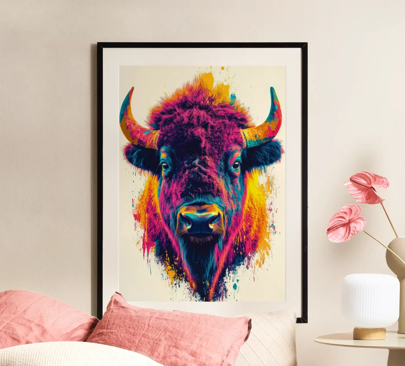 Bison poster by Lionmixart