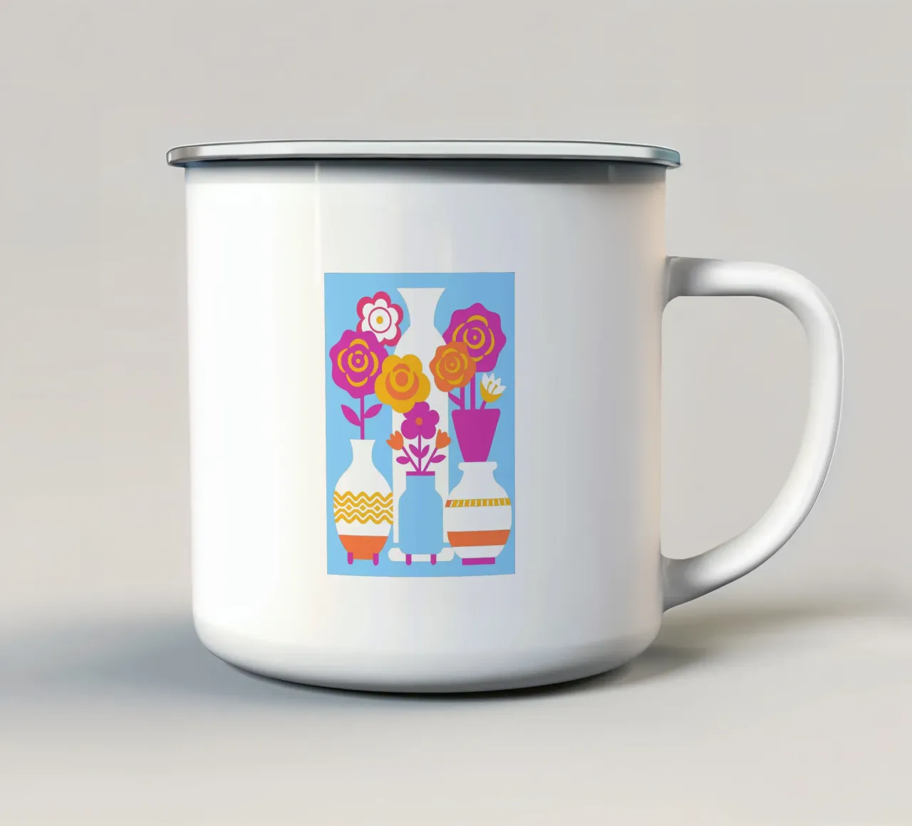 Quattro vasi di fiori tazza in smalto da FLOWER PLACE SHOP
