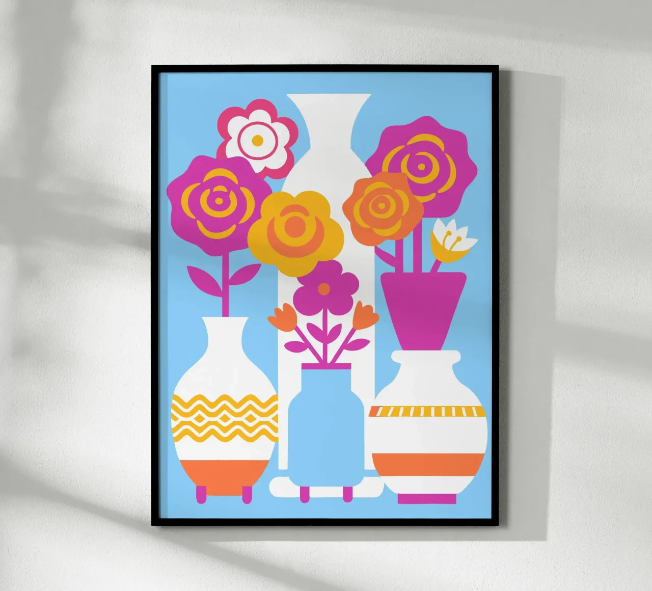 Vier bloemenvazen poster van FLOWER PLACE SHOP