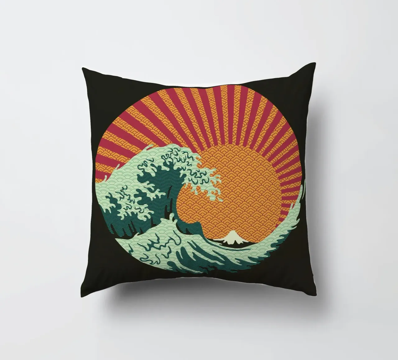 Kanagawa Wave Japanese Patterns cuscino da Tobe Fonseca