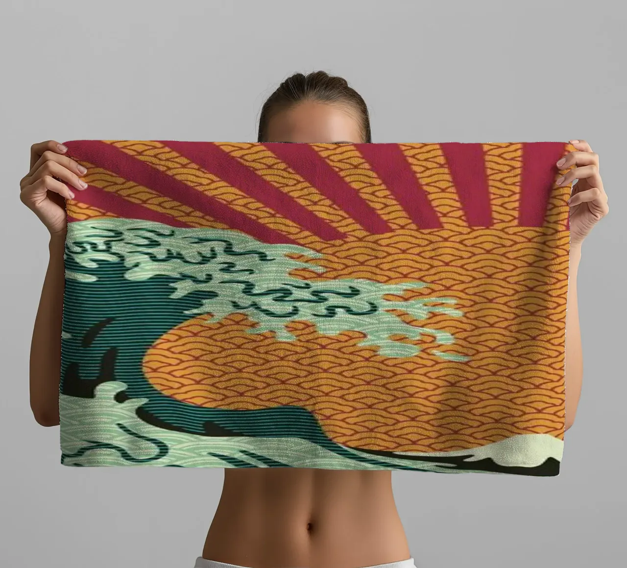 Kanagawa Wave Japanese Patterns asciugamano da bagno da Tobe Fonseca