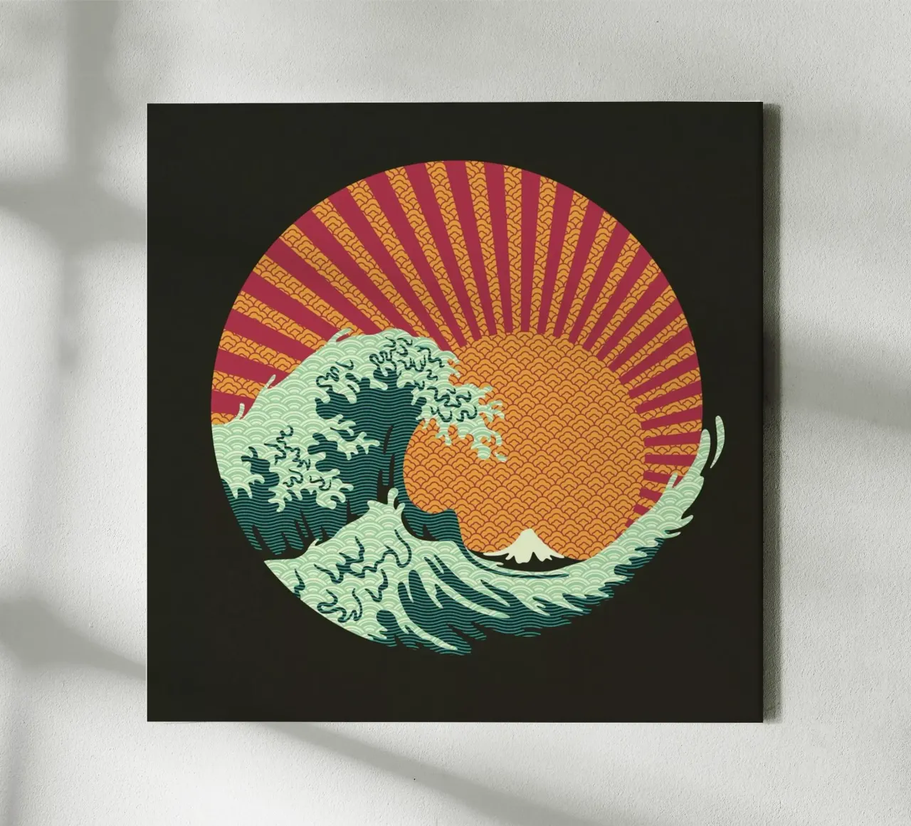 Kanagawa Wave Japanese Patterns tela con Cornice a cassetta da Tobe Fonseca