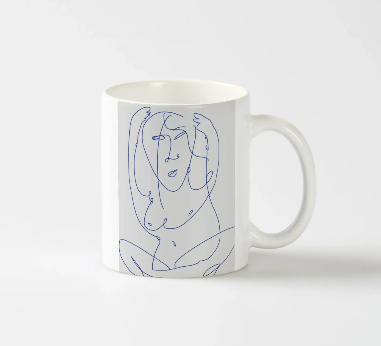 Line art nudo 03 tazza in ceramica da Little Dean