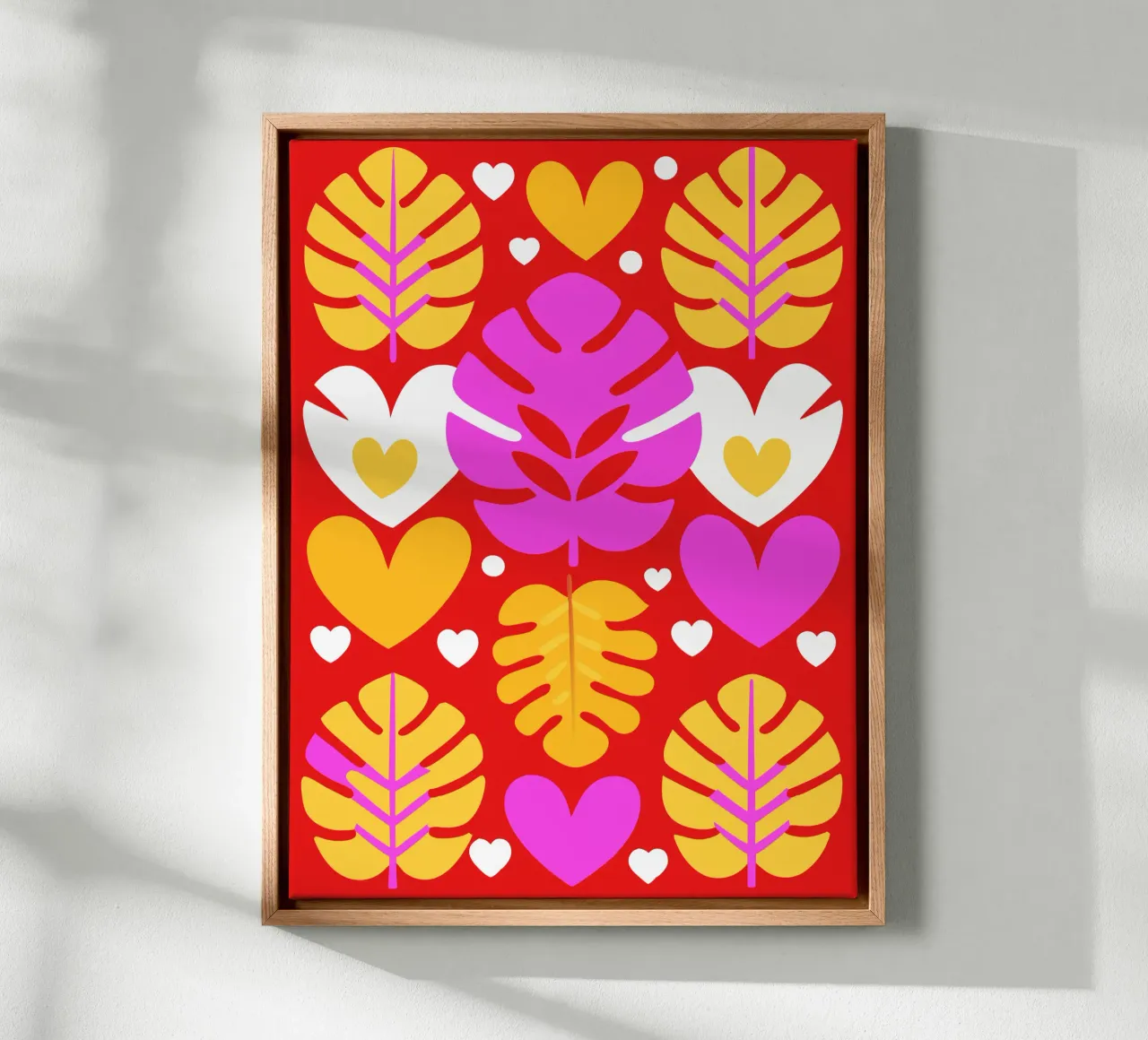 Blad Pettern canvas met Baklijst van FLOWER PLACE SHOP