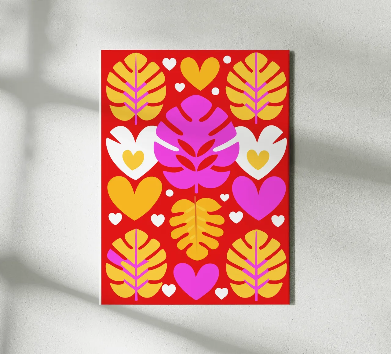 Blad Pettern canvas met Baklijst van FLOWER PLACE SHOP