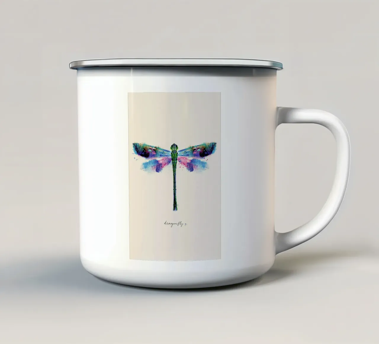 Ink Dragonfly Iridescent tazza in smalto da Flora & Fauna