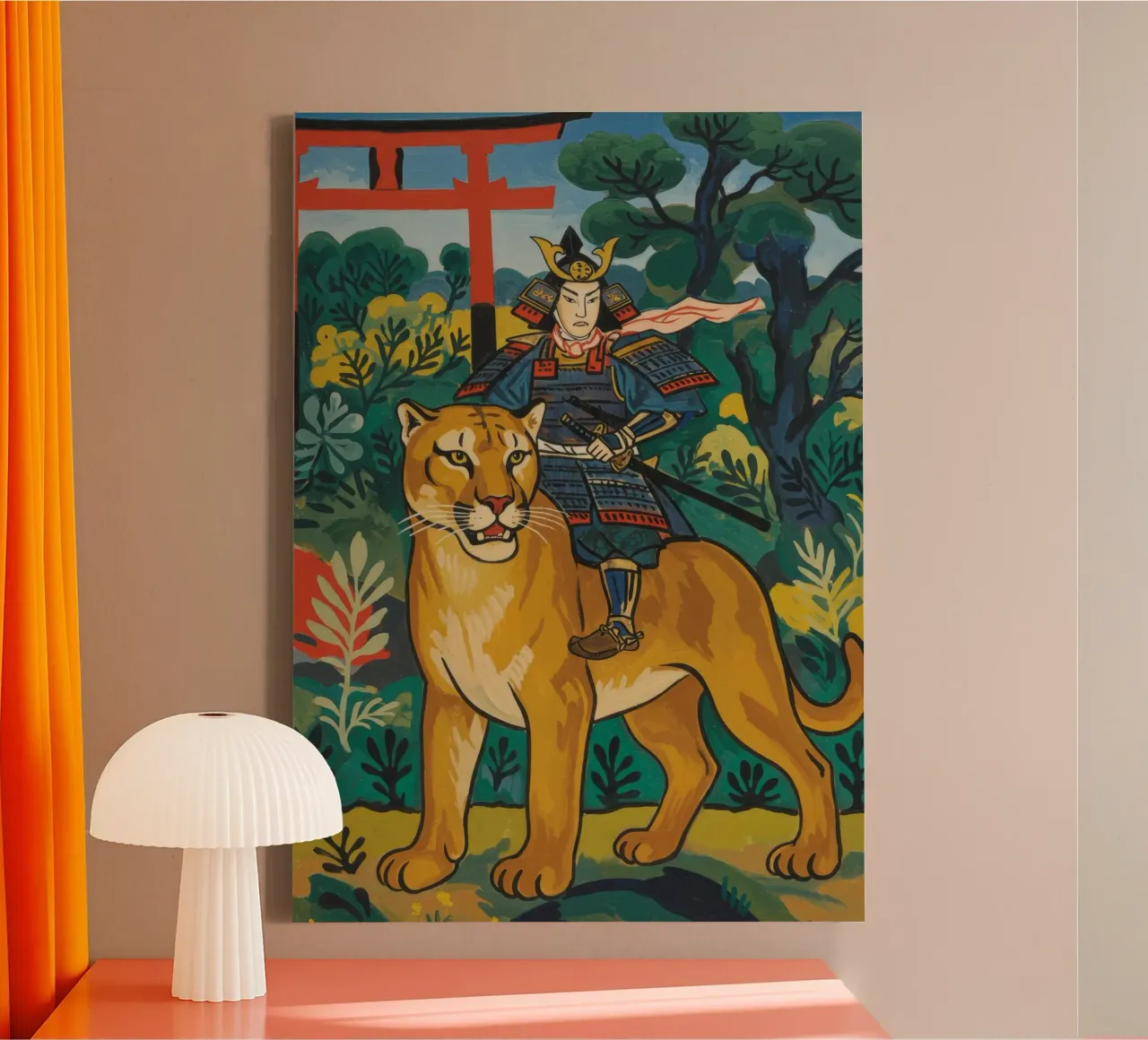 Samurai Poema canvas met Baklijst van Art Center