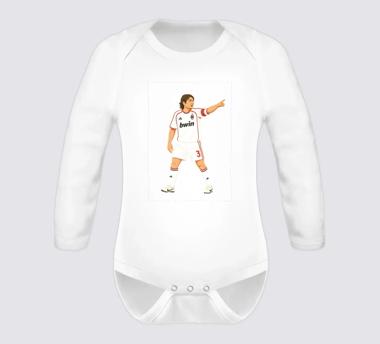 Paolo Maldini Minimalist Langarm Babybody von MoviesArt