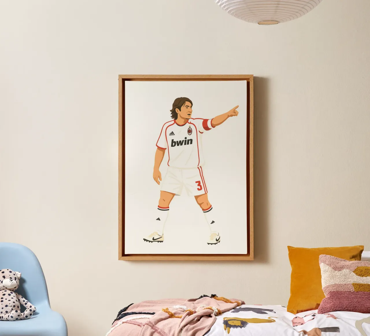 Paolo Maldini Minimalist tela con Cornice a cassetta da MoviesArt