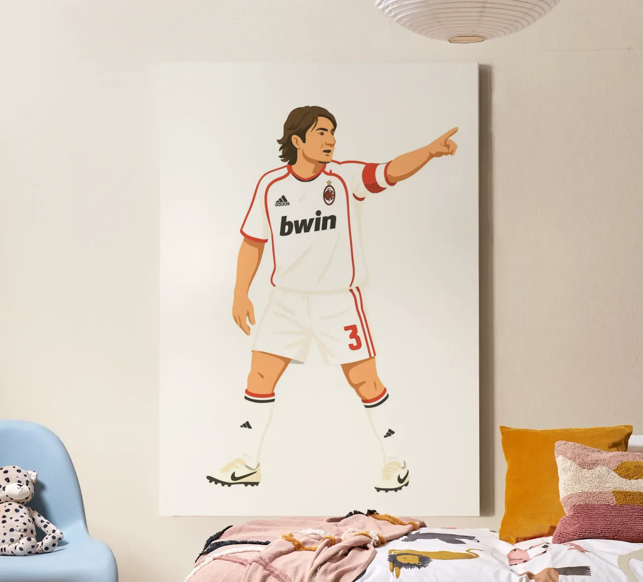 Paolo Maldini Minimalist tela con Cornice a cassetta da MoviesArt
