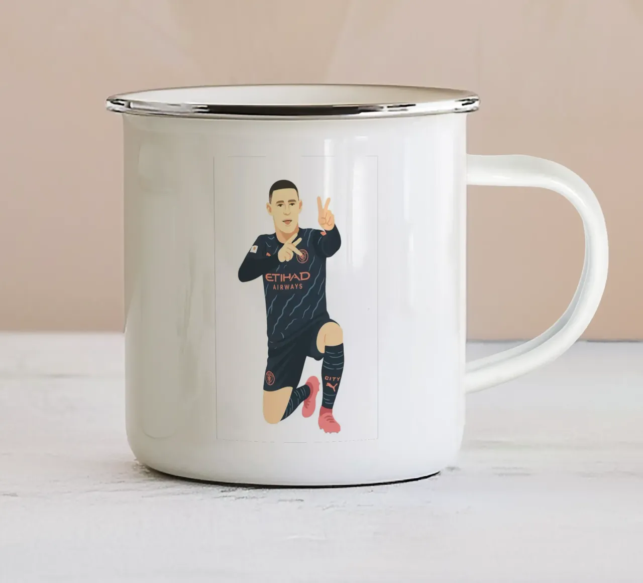 Phil Foden Minimalist tazza in smalto da MoviesArt