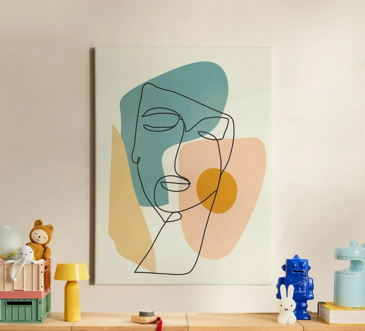 Lady Art Pablo Piccaso Style tela con Cornice a cassetta da Art United