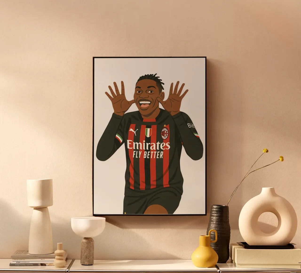 Rafael Leao Minimalist alluminio dibond da MoviesArt