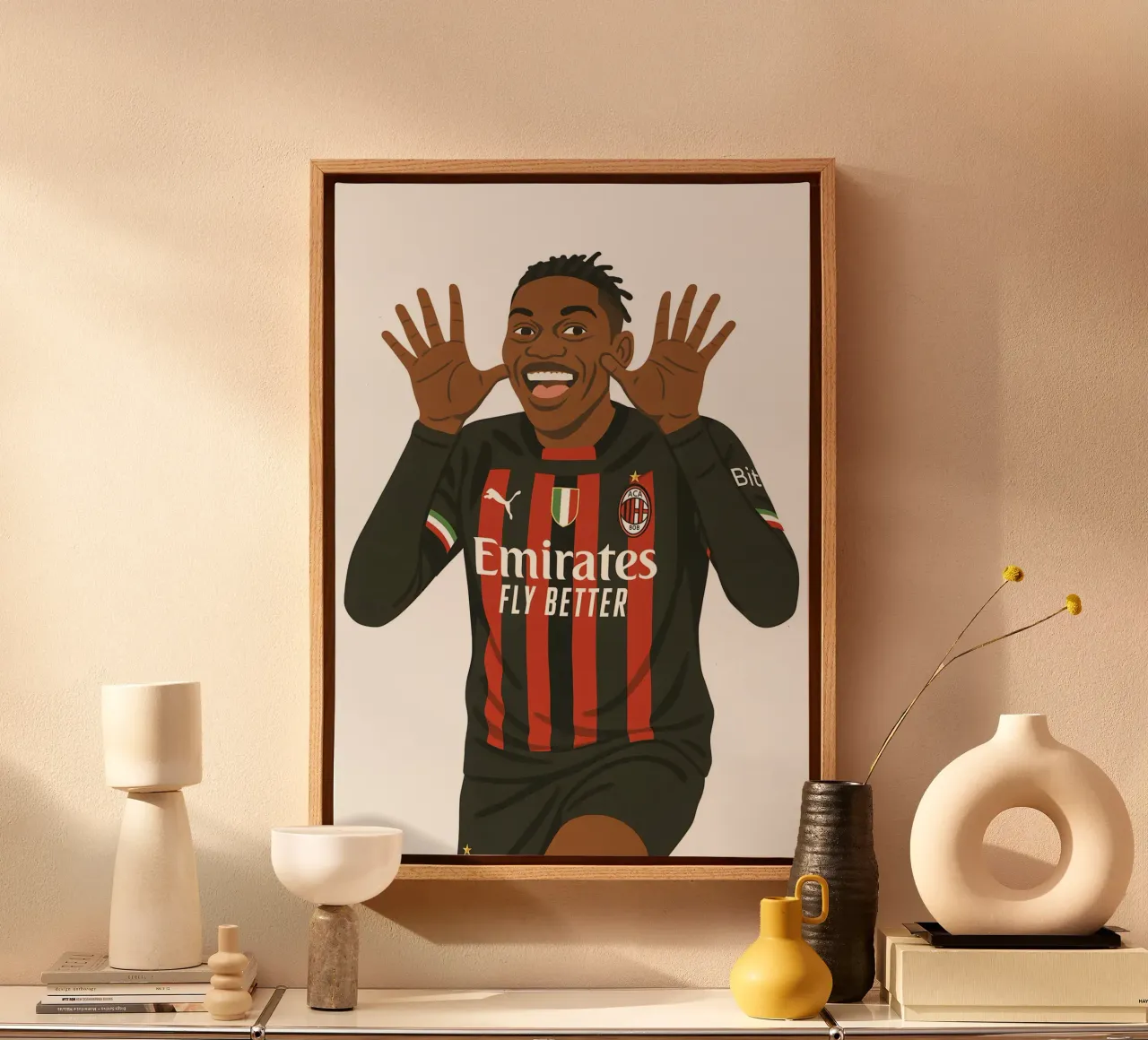 Rafael Leao Minimalist tela con Cornice a cassetta da MoviesArt