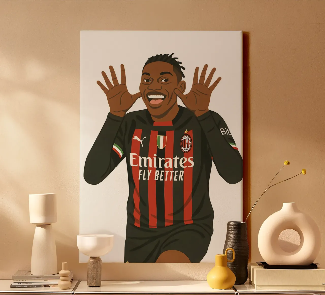 Rafael Leao Minimalist tela con Cornice a cassetta da MoviesArt