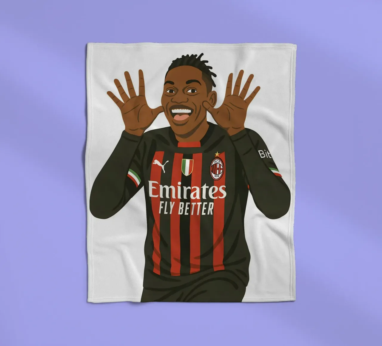 Rafael Leao Minimalist coperta in pile da MoviesArt