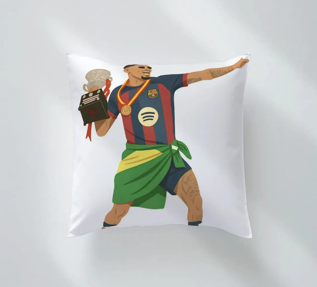 Raphinha Barcelona Minimalist cuscino da MoviesArt