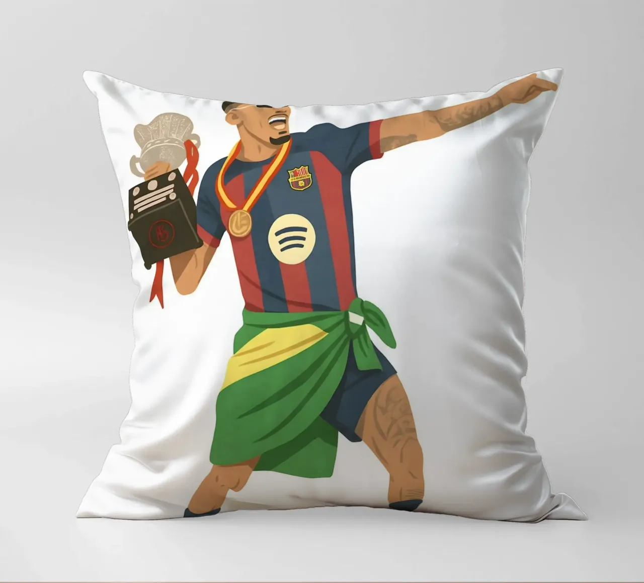 Raphinha Barcelona Minimalist cuscino da MoviesArt