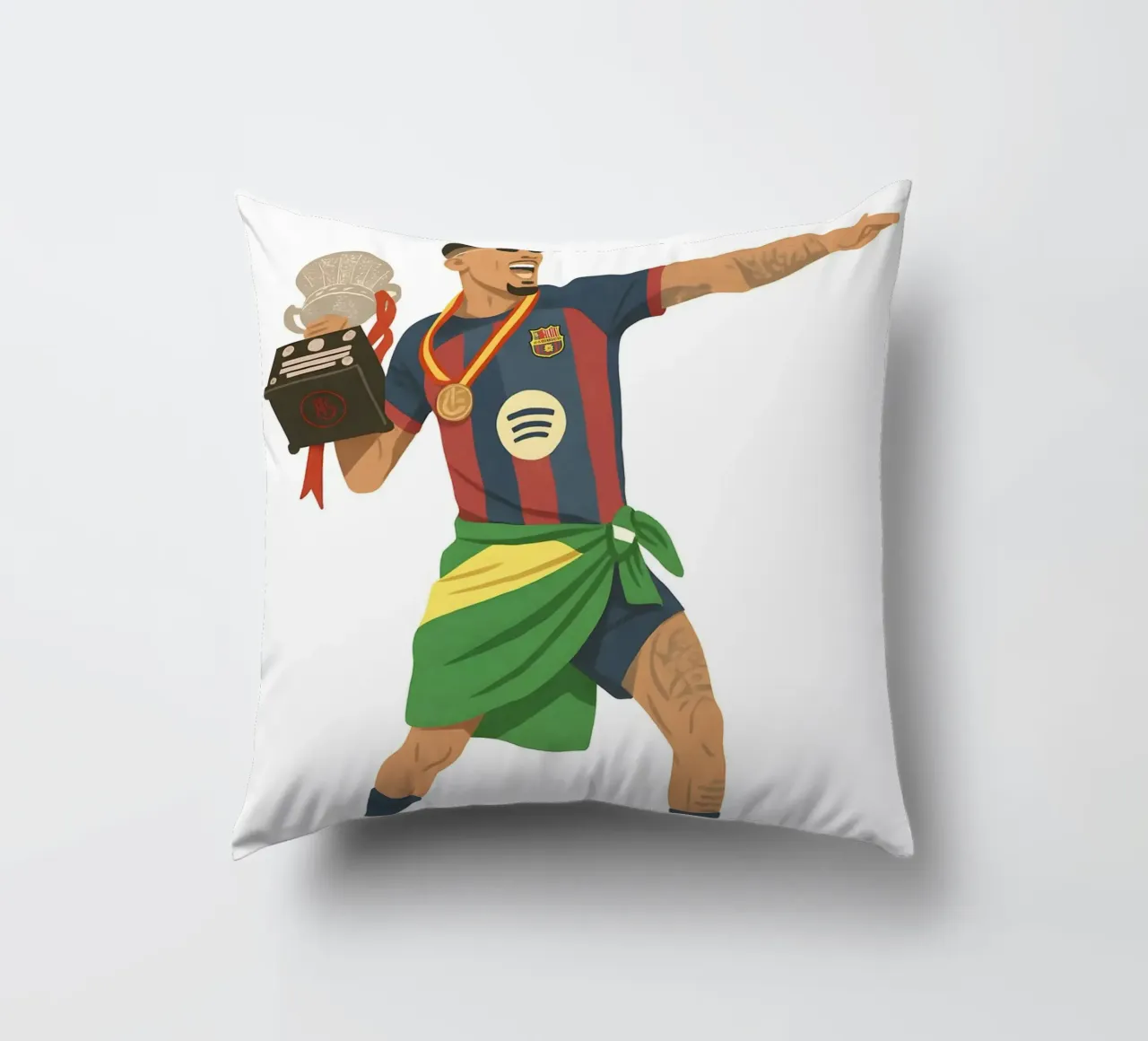 Raphinha Barcelona Minimalist cuscino da MoviesArt