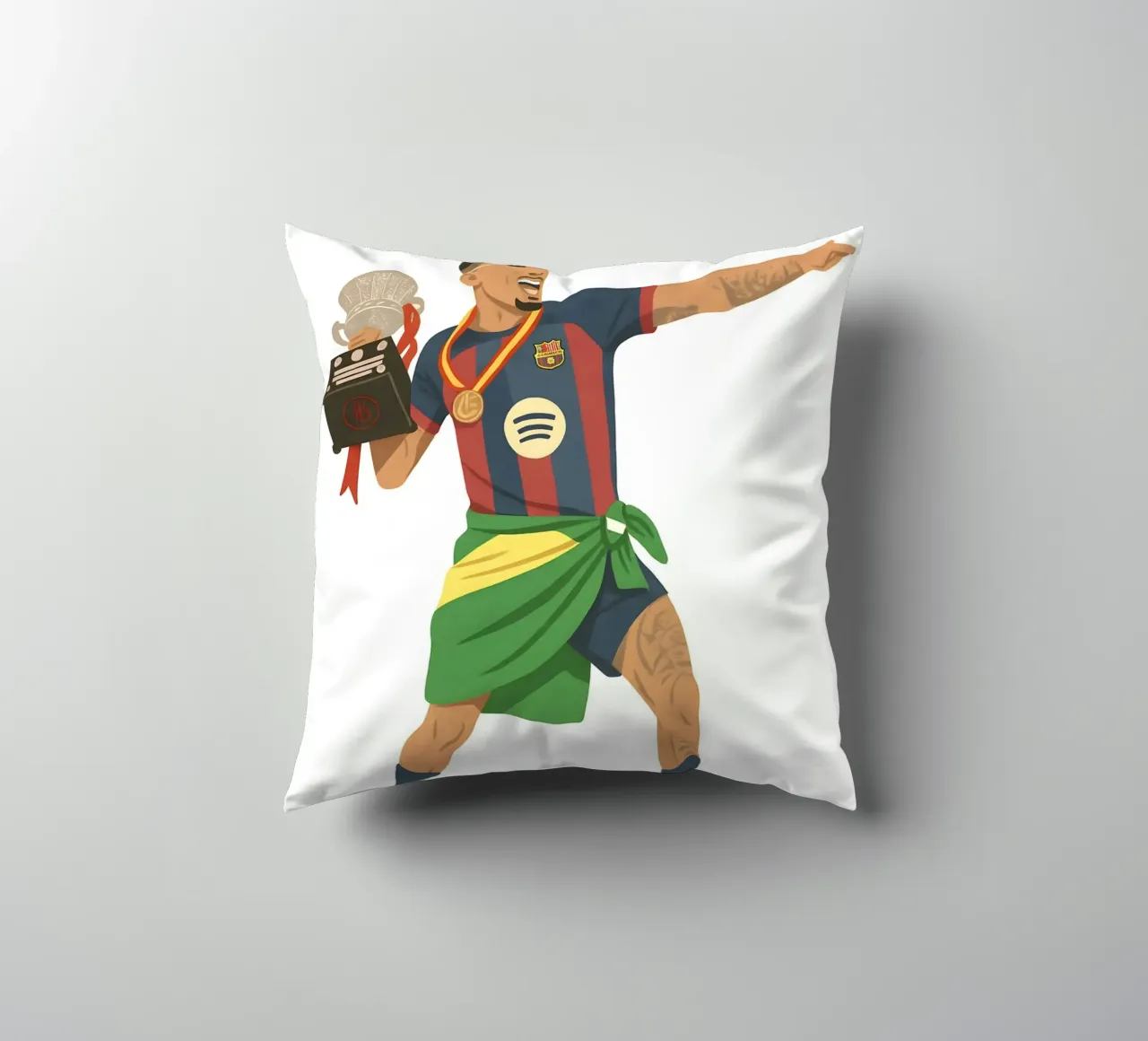 Raphinha Barcelona Minimalist cuscino da MoviesArt