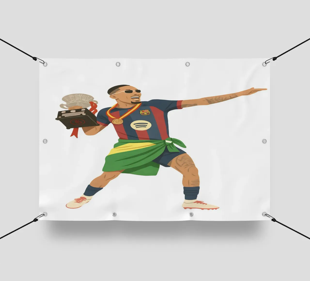 Raphinha Barcelona Minimalist telo in pvc da MoviesArt