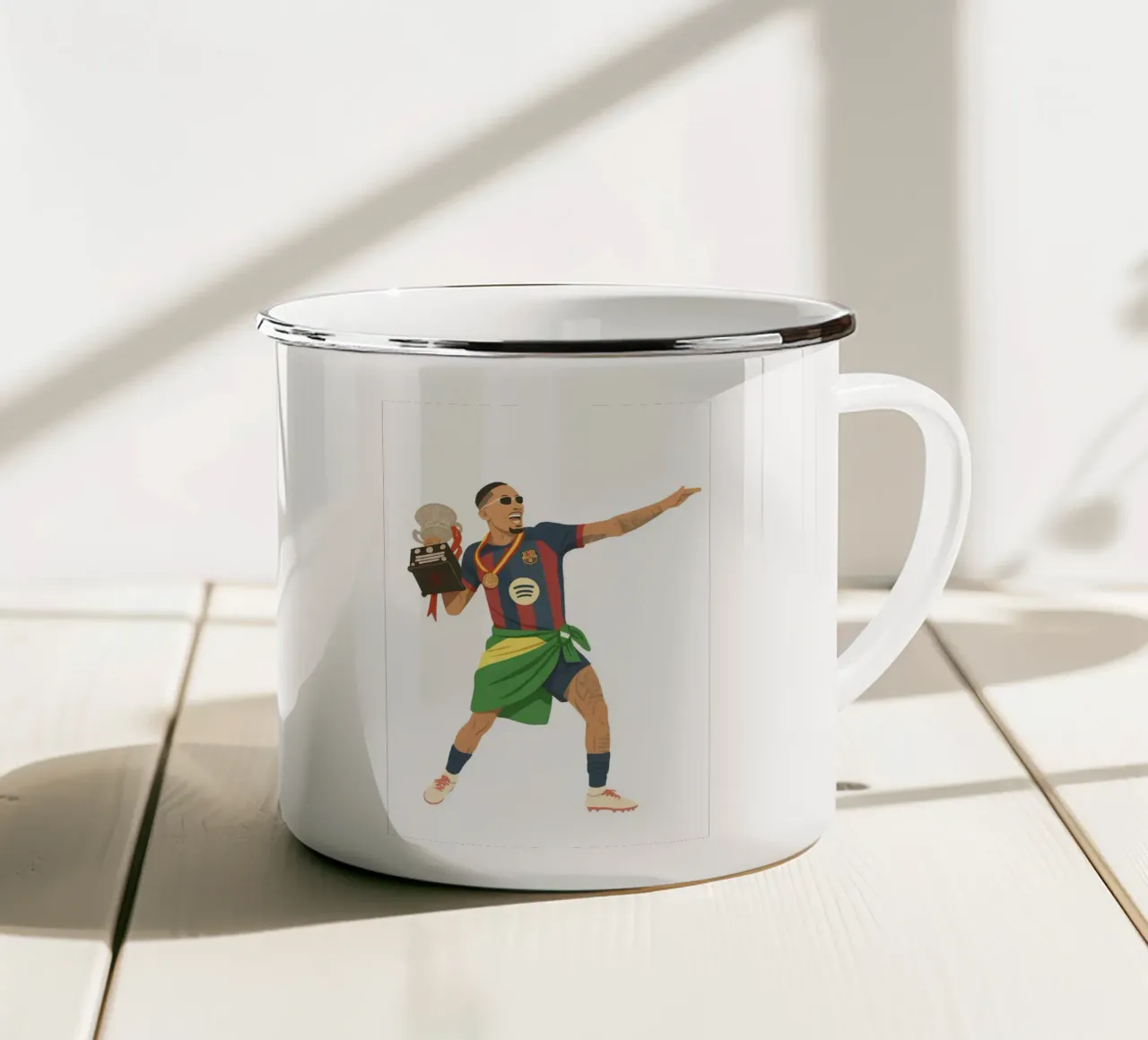 Raphinha Barcelona Minimalist tazza in smalto da MoviesArt