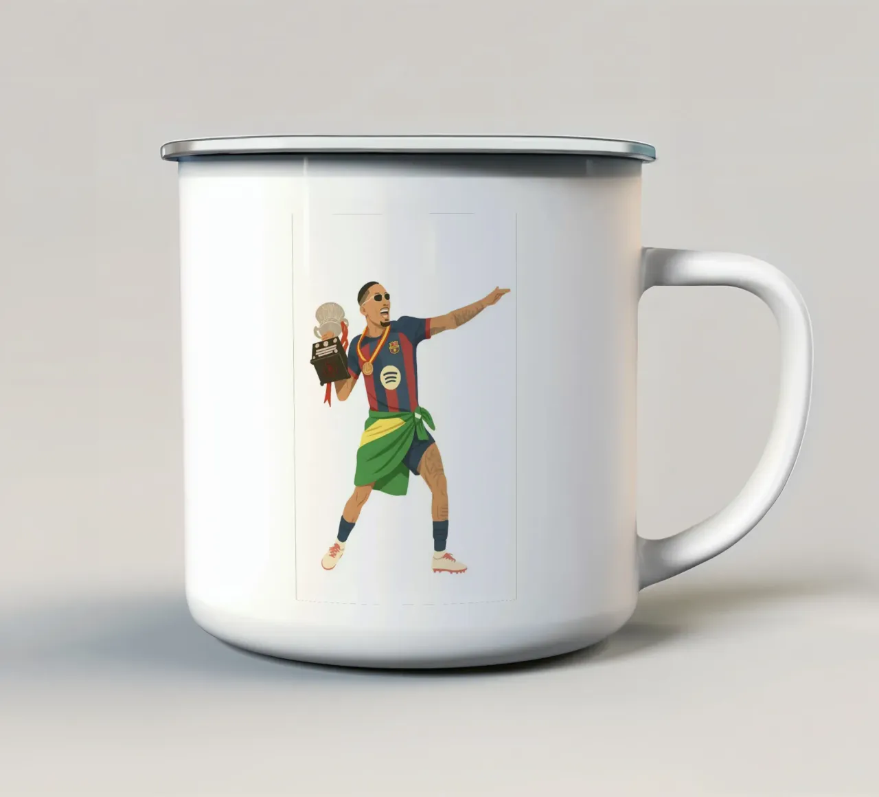 Raphinha Barcelona Minimalist tazza in smalto da MoviesArt