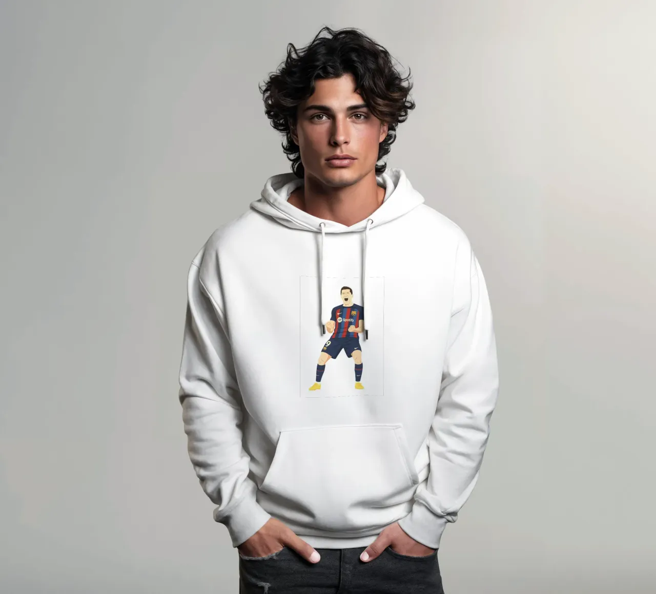 Robert Lewandowski Minimalist felpa con cappuccio da MoviesArt