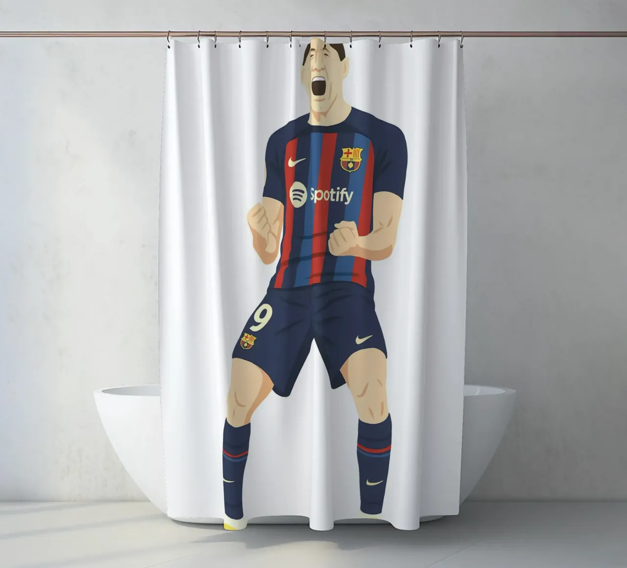 Robert Lewandowski Minimalist tenda da doccia da MoviesArt