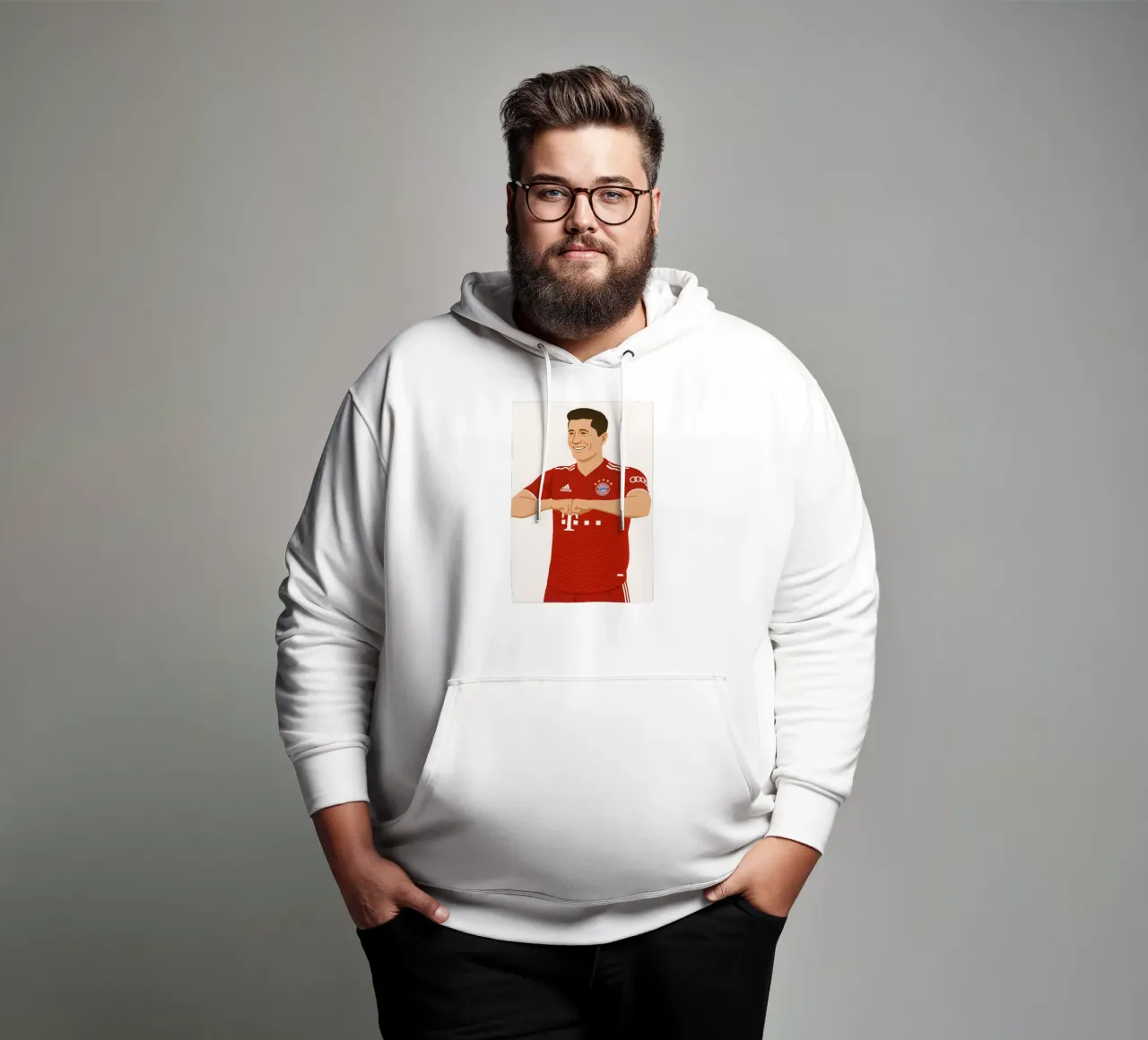 Robert Lewandowski Minimalist felpa con cappuccio da MoviesArt