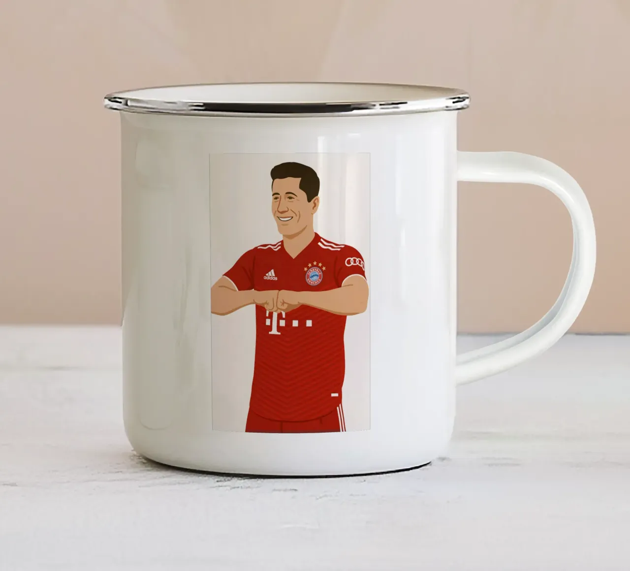Robert Lewandowski Minimalist tazza in smalto da MoviesArt