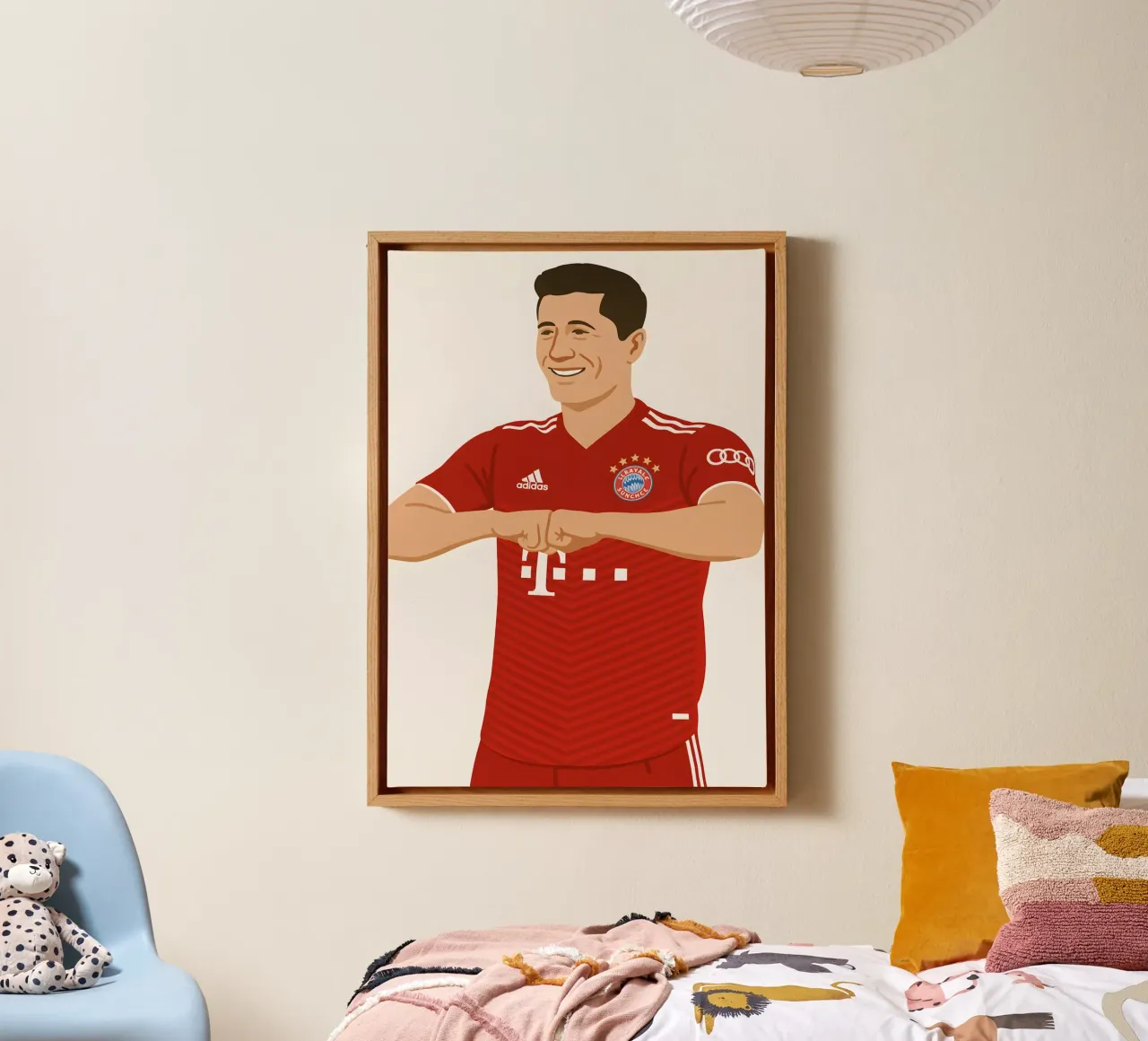 Robert Lewandowski Minimalist tela con Cornice a cassetta da MoviesArt