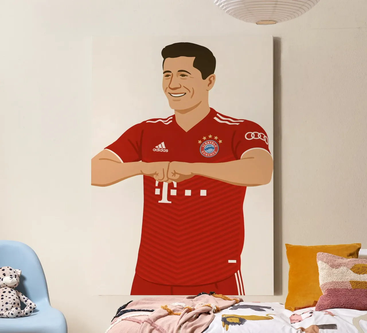 Robert Lewandowski Minimalist tela con Cornice a cassetta da MoviesArt