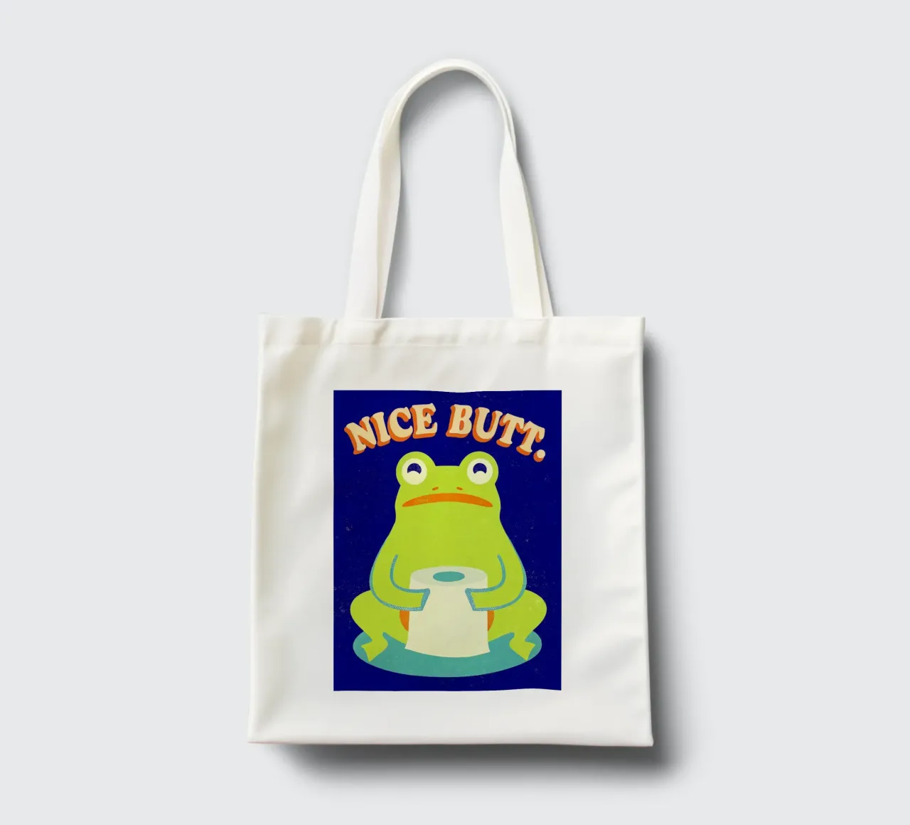 nice butt frog funny toilet tote bag by ralliness