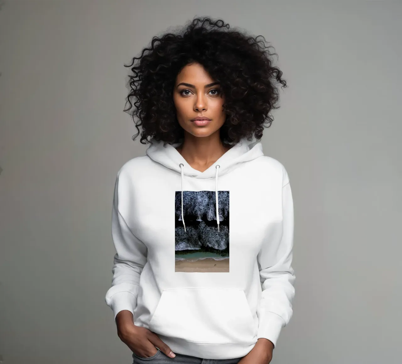 The Walk On A Calm Beach felpa con cappuccio da Studio Nahili