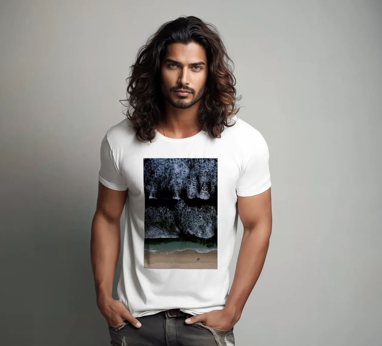 The Walk On A Calm Beach t-shirt da Studio Nahili