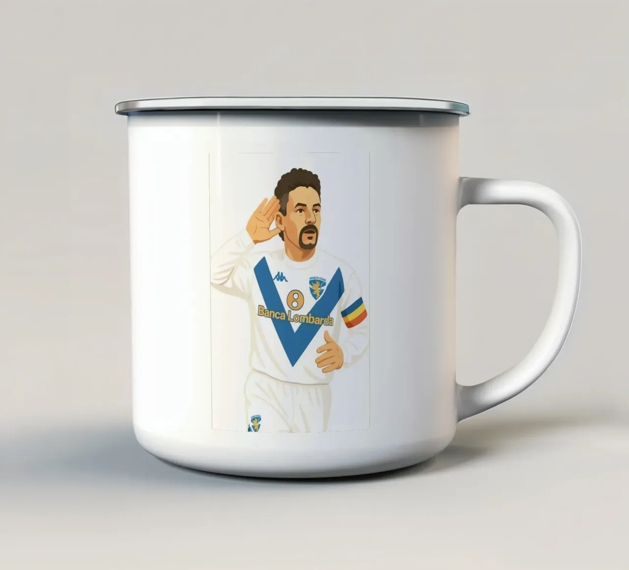 Roberto Baggio Minimalist tazza in smalto da MoviesArt