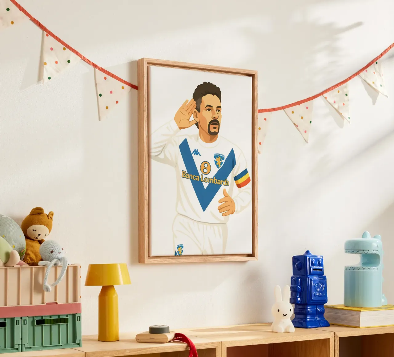 Roberto Baggio Minimalist tela con Cornice a cassetta da MoviesArt