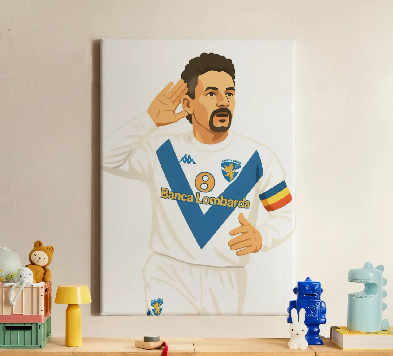 Roberto Baggio Minimalist tela con Cornice a cassetta da MoviesArt