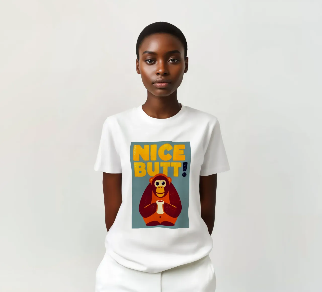 bella scimmia culo divertente WC t-shirt da ralliness