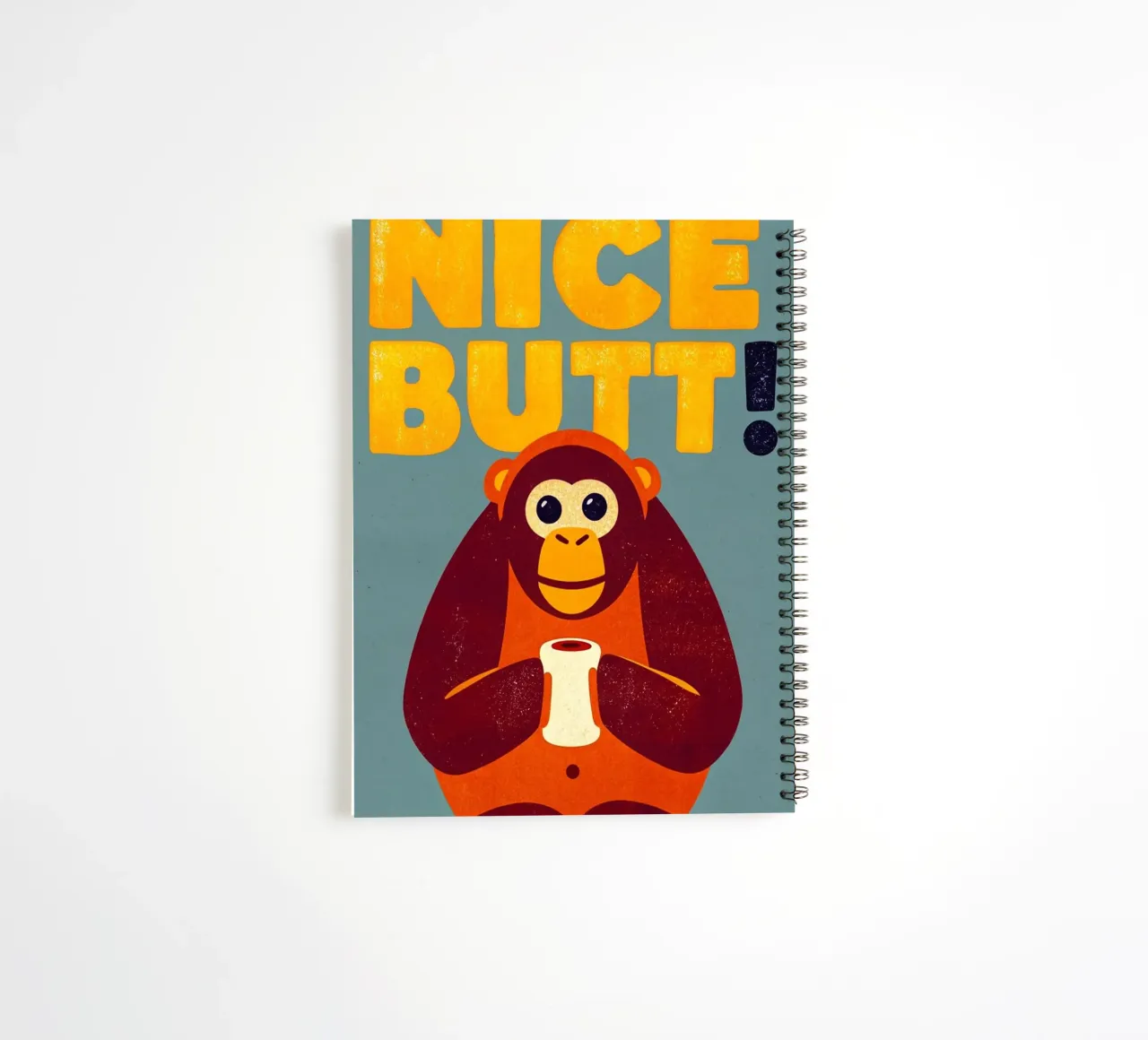 nice butt monkey funny toilet spiral notebook by ralliness