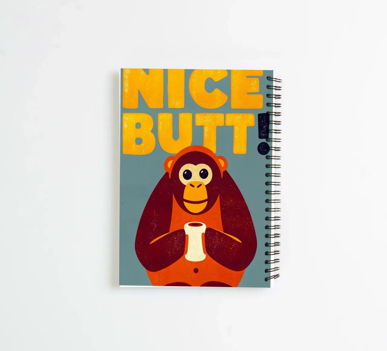 nice butt monkey funny toilet spiral notebook by ralliness
