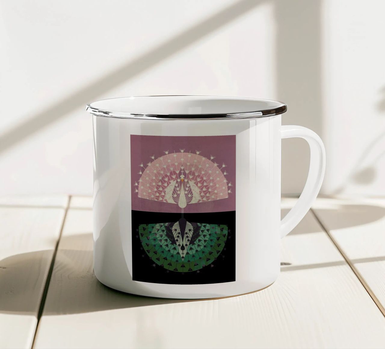 Peacock tazza in smalto da Dieter Braun