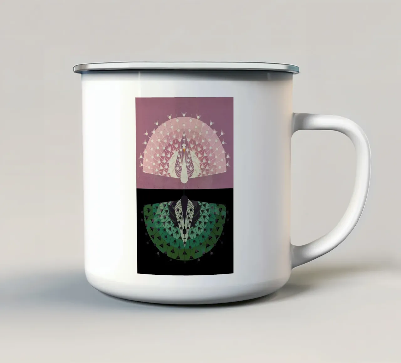 Peacock tazza in smalto da Dieter Braun