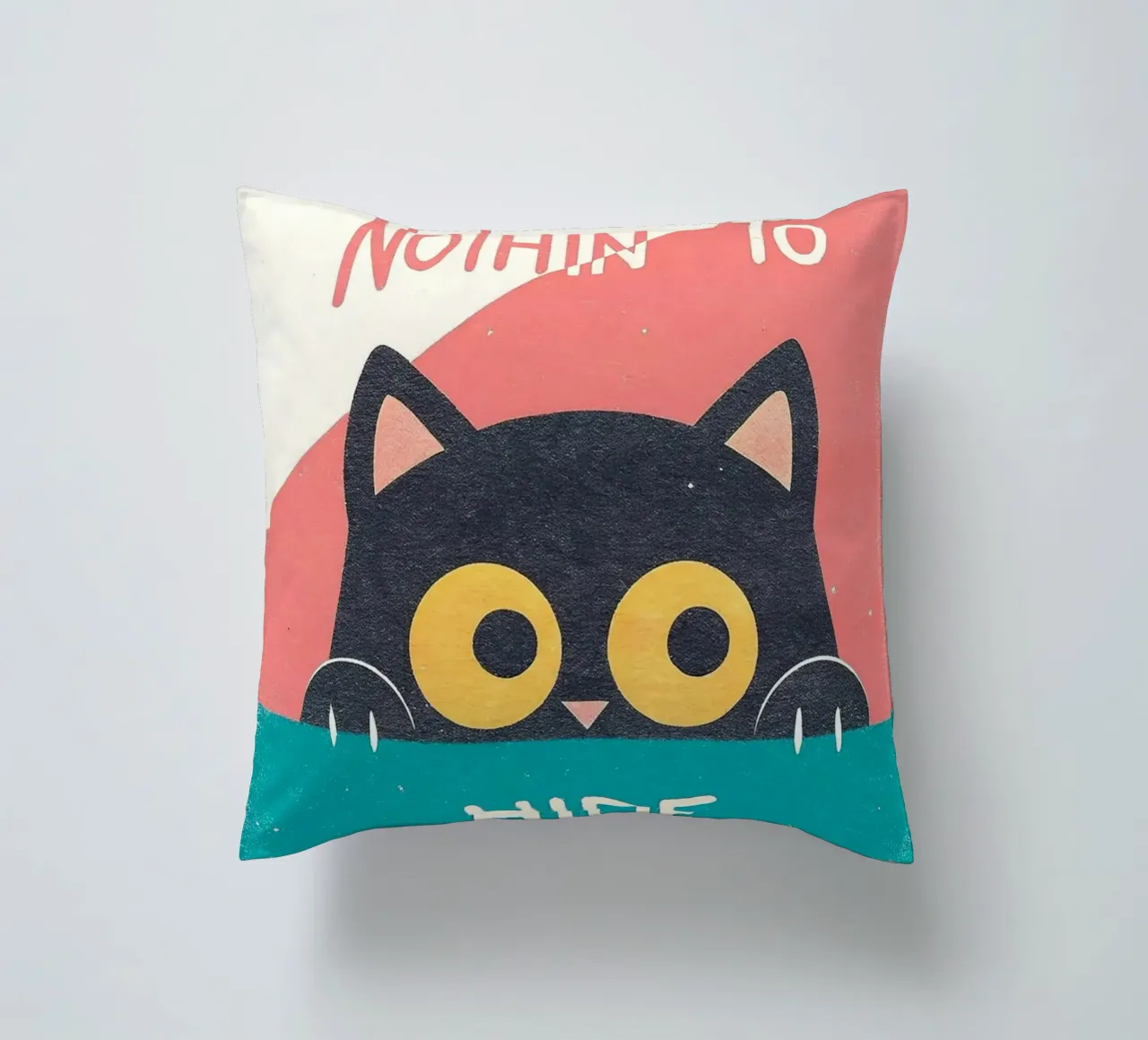 nothin to hide funny cat decorative cushion by ralliness