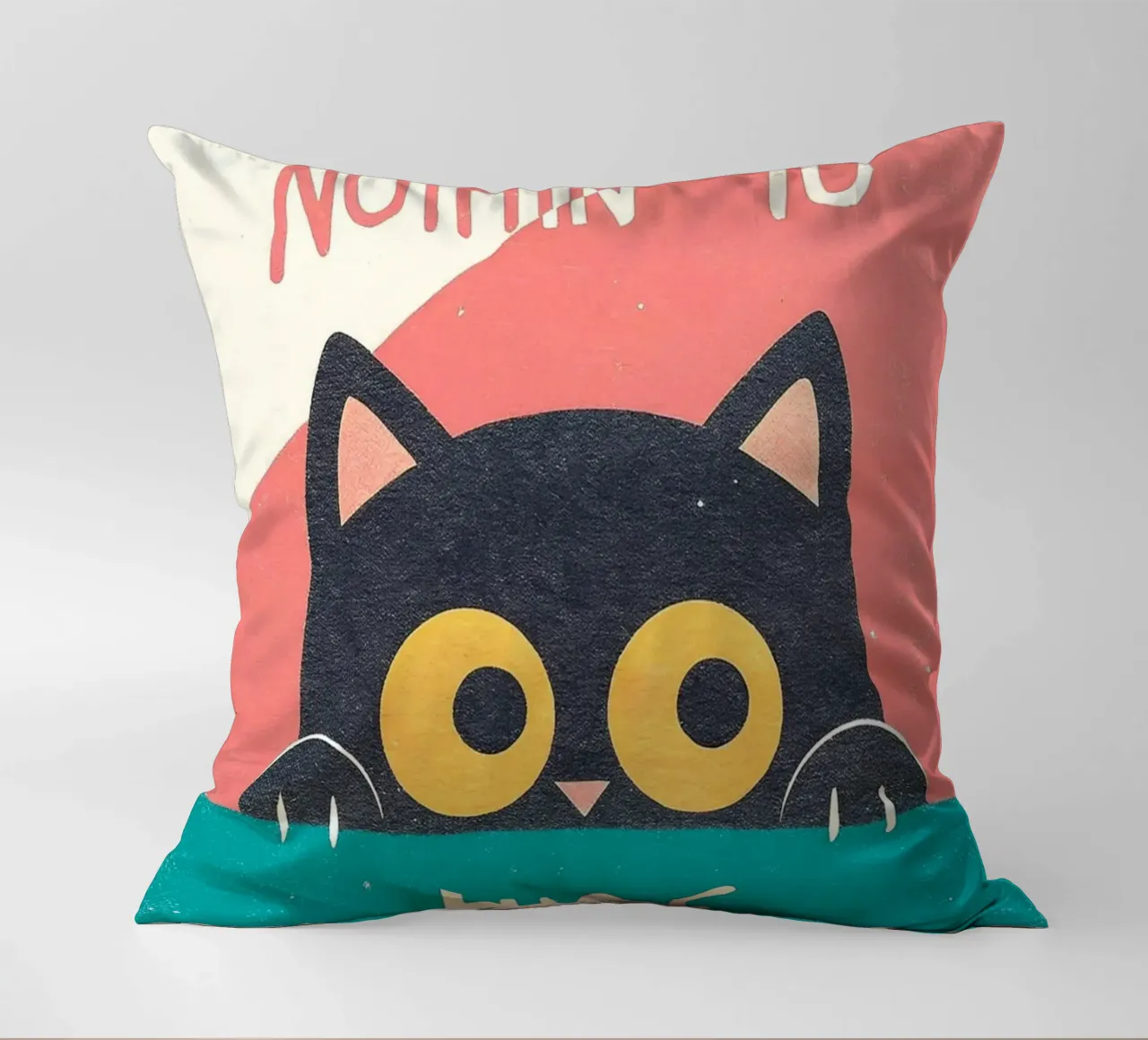 nothin to hide funny cat decorative cushion by ralliness
