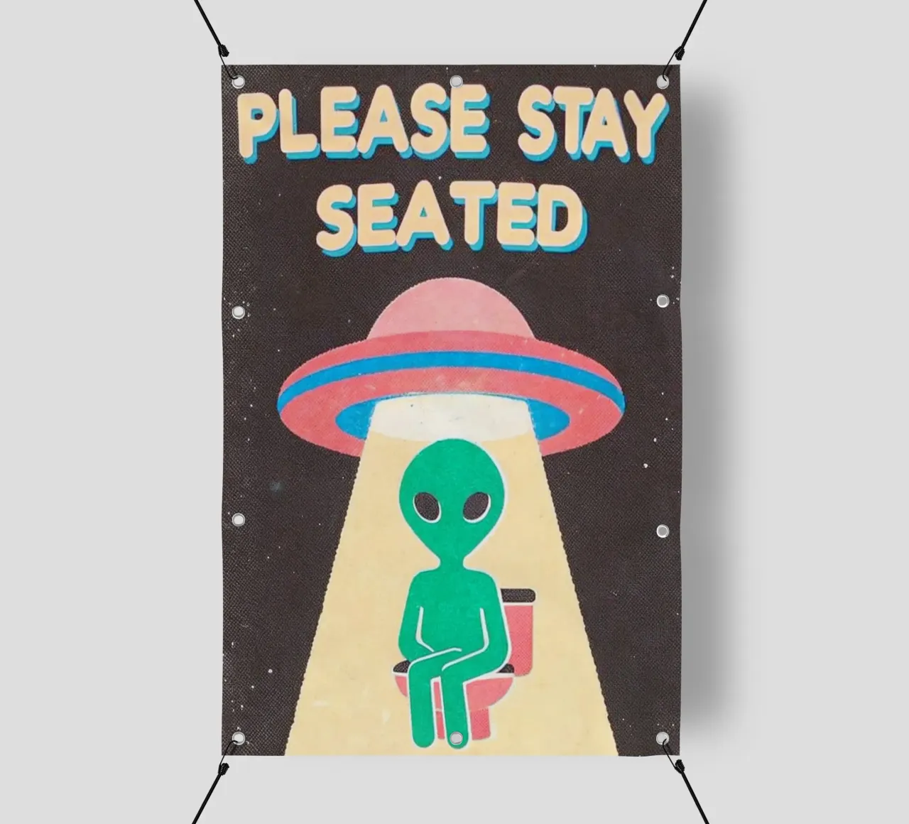 please stay seated funny alien toilet pvc cover by ralliness
